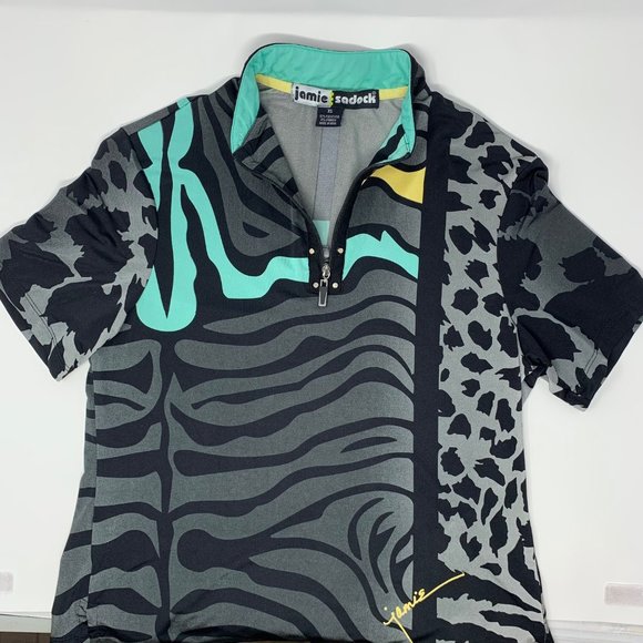 Jamie Sadock Animal Tiger Leopard Golf Athletic Women's Shirt Size XS - Picture 2 of 9